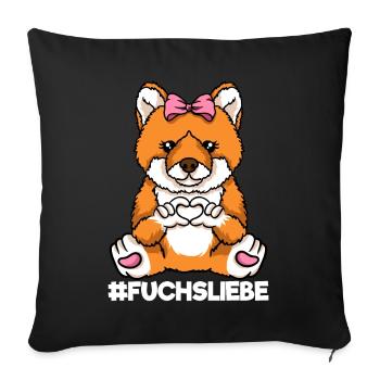 Fuchsliebe Fuchsmama Fuchs Mama Herz - Sofakissenbezug 45 x 45 cm - Schwarz - Vorne