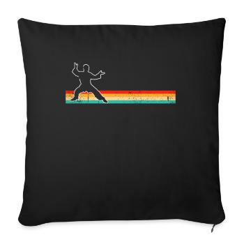 Karaté Arts Martiaux Rétro - Housse de coussin décorative 45 x 45 cm - noir - Devant