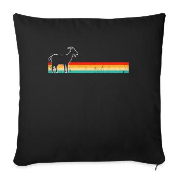 Chèvre Rétro - Housse de coussin décorative 45 x 45 cm - noir - Devant