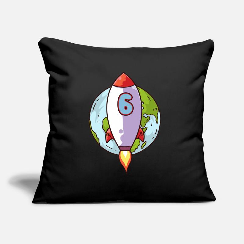 7ème anniversaire Rocket Space 7 ans Space Galaxy Housse de coussin décorative 45 x 45 cm