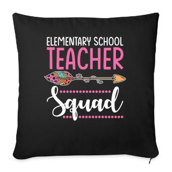 elementary school teacher group - Sofa pillowcase 17,3'' x 17,3'' (45 x 45 cm) - black - Front