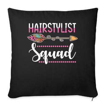 groupe de coiffeurs - Housse de coussin décorative 45 x 45 cm - noir - Devant