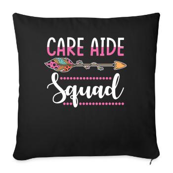 groupe d'infirmières - Housse de coussin décorative 45 x 45 cm - noir - Devant
