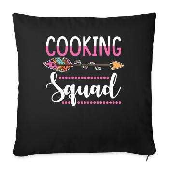 groupe de cuisine - Housse de coussin décorative 45 x 45 cm - noir - Devant
