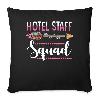 Hotel MItarbeiterin Gruppe - Sofakissenbezug 45 x 45 cm - Schwarz - Vorne