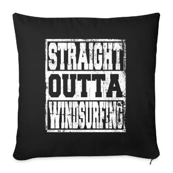Windsurfing saying funny - Sofa pillowcase 17,3'' x 17,3'' (45 x 45 cm) - black - Front