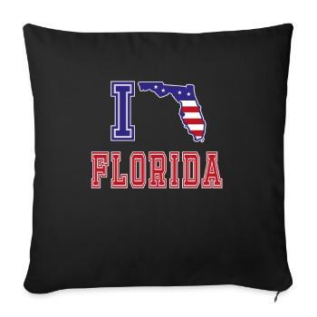 Florida USA I love Albama - Sofa pillowcase 17,3'' x 17,3'' (45 x 45 cm) - black - Front