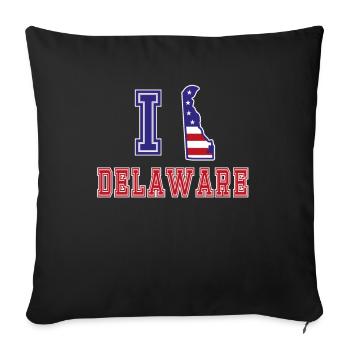 Delaware USA J’adore Albama - Housse de coussin décorative 45 x 45 cm - noir - Devant