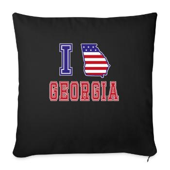 Georgia USA I love Albama - Sofa pillowcase 17,3'' x 17,3'' (45 x 45 cm) - black - Front