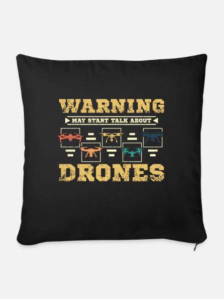 Talk about drones - Sofakissenbezug 45 x 45 cm - Schwarz