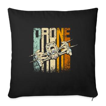 Drone rétro vintage - Housse de coussin décorative 45 x 45 cm - noir - Devant