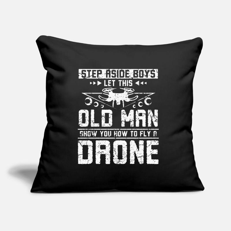 Let this old man fly a drone Sofa pillowcase 17,3'' x 17,3'' (45 x 45 cm)