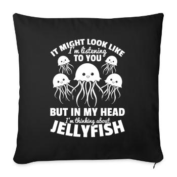 Il peut sembler que j'écoute, mais - Housse de coussin décorative 45 x 45 cm - noir - Devant