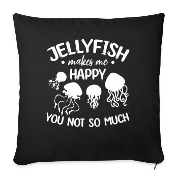 Les méduses me rendent heureux tu ne me fais pas tellement - Housse de coussin décorative 45 x 45 cm - noir - Devant