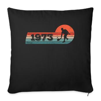Pickleball player born 1973 Birthday Games - Sofa pillowcase 17,3'' x 17,3'' (45 x 45 cm) - black - Front