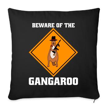Kangaroo warning armed kangaroos - Sofa pillowcase 17,3'' x 17,3'' (45 x 45 cm) - black - Front
