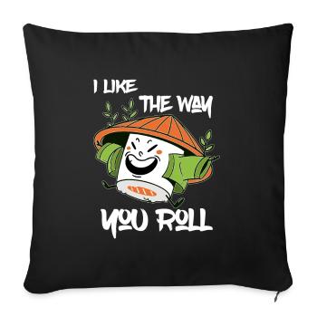 I Like The Way You Roll - Happy Sushi - Sofakissenbezug 45 x 45 cm - Schwarz - Vorne