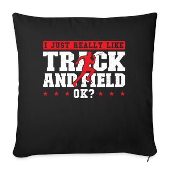 J’aime beaucoup l’athlétisme - Housse de coussin décorative 45 x 45 cm - noir - Devant