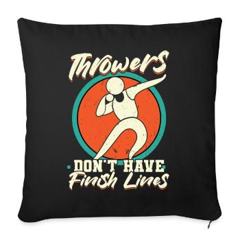 Les lanceurs n’ont pas de lignes d’arrivée au lancer du disque et du lancer du poids - Housse de coussin décorative 45 x 45 cm - noir - Devant