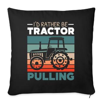 Je préfère tirer une ferme de tracteurs Ba - Housse de coussin décorative 45 x 45 cm - noir - Devant