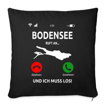Bodensee Urlaub Bodenseeregion Idee - Sofakissenbezug 45 x 45 cm - Schwarz - Vorne