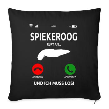 Spiekeroog Nordsee Ostfriesische Insel Geschenk - Sofakissenbezug 45 x 45 cm - Schwarz - Vorne