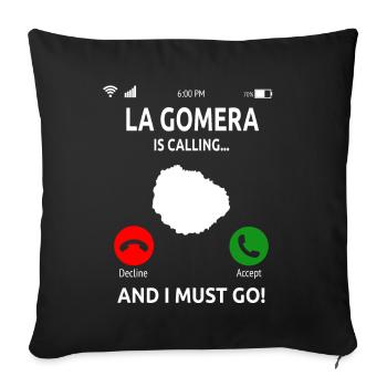 La Gomera Îles Canaries Vacances - Housse de coussin décorative 45 x 45 cm - noir - Devant
