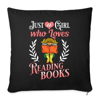 Book Girls Read Women Bookworm Librarian - Sofa pillowcase 17,3'' x 17,3'' (45 x 45 cm) - black - Front