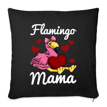 Flamingo Mama Heart Flamingo Love Flamingo Mama - Housse de coussin décorative 45 x 45 cm - noir - Devant