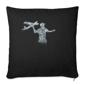 Remote Controlled Aircraft RC Plane - Sofa pillowcase 17,3'' x 17,3'' (45 x 45 cm) - black - Front