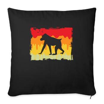 Singe Rétro - Housse de coussin décorative 45 x 45 cm - noir - Devant