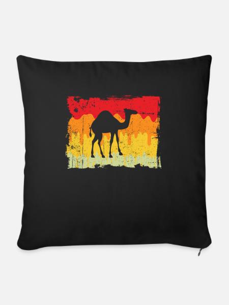 Dromedar Retro - Sofakissenbezug 45 x 45 cm - Schwarz