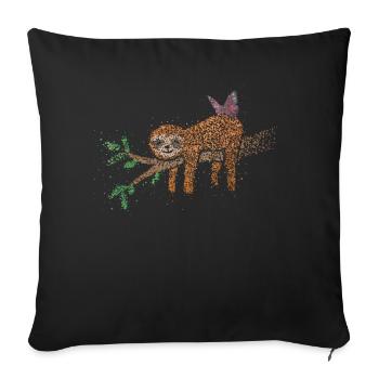Les amoureux des paresseux fatiguent le sommeil - Housse de coussin décorative 45 x 45 cm - noir - Devant