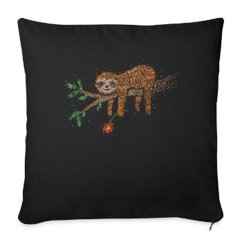 Sloth Fatigue Sleeping Sleep Shirt - Sofa pillowcase 17,3'' x 17,3'' (45 x 45 cm) - black - Front