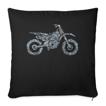 Moto MotoCycliste Tour - Housse de coussin décorative 45 x 45 cm - noir - Devant