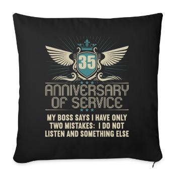 35 ans de service 35 ans de service - Housse de coussin décorative 45 x 45 cm - noir - Devant
