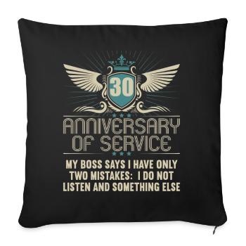 30 ans de service 30 ans de service - Housse de coussin décorative 45 x 45 cm - noir - Devant