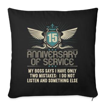 15 ans de service 15 ans de service - Housse de coussin décorative 45 x 45 cm - noir - Devant