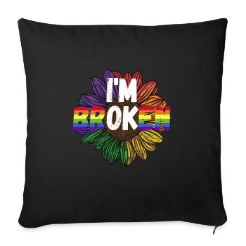 LGBTQ Pride I'm Ok - Human Rights - Sofa pillowcase 17,3'' x 17,3'' (45 x 45 cm) - black - Front