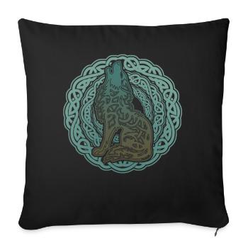 Wolf Odins Wikinger Wölfe Valhalla - Sofakissenbezug 45 x 45 cm - Schwarz - Vorne