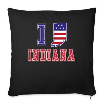Indiana USA I love Albama - Sofa pillowcase 17,3'' x 17,3'' (45 x 45 cm) - black - Front