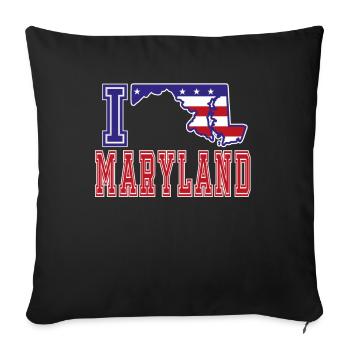 Maryland USA I love Albama - Sofa pillowcase 17,3'' x 17,3'' (45 x 45 cm) - black - Front