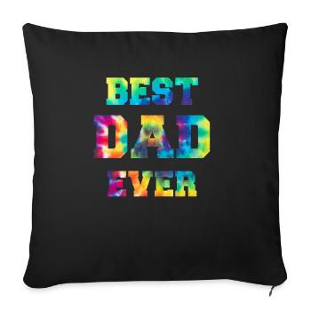 Vater Papa Bester Papa Best Dad Ever Hippie - Sofa pillowcase 17,3'' x 17,3'' (45 x 45 cm) - black - Front