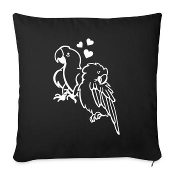 Parrot Bird Hearts Parrot Bird Lovers - Sofa pillowcase 17,3'' x 17,3'' (45 x 45 cm) - black - Front