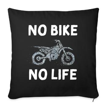 Pas de vélo Pas de vie Moto Motard Motard - Housse de coussin décorative 45 x 45 cm - noir - Devant