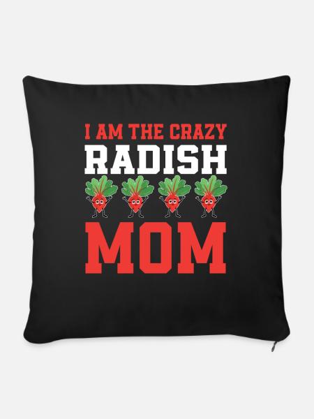 Radieschen Mama - Sofakissenbezug 45 x 45 cm - Schwarz