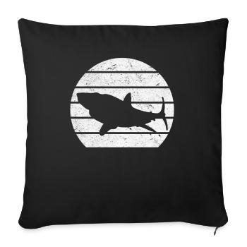 Shark Fish Shark Lover Great White Shark - Sofa pillowcase 17,3'' x 17,3'' (45 x 45 cm) - black - Front