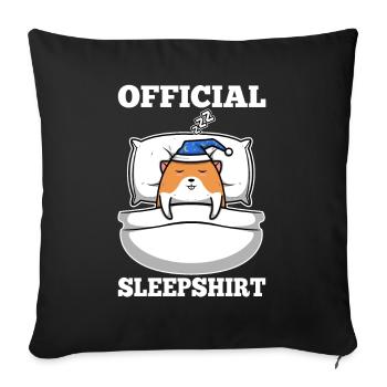 Chemise de nuit officielle Hamster - Housse de coussin décorative 45 x 45 cm - noir - Devant