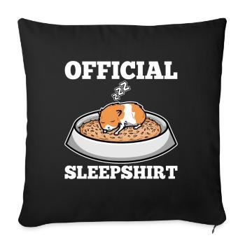 Chemise de nuit officielle Hamster - Housse de coussin décorative 45 x 45 cm - noir - Devant