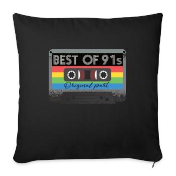 Best Of 91s Cassette 91s Retro - Sofa pillowcase 17,3'' x 17,3'' (45 x 45 cm) - black - Front